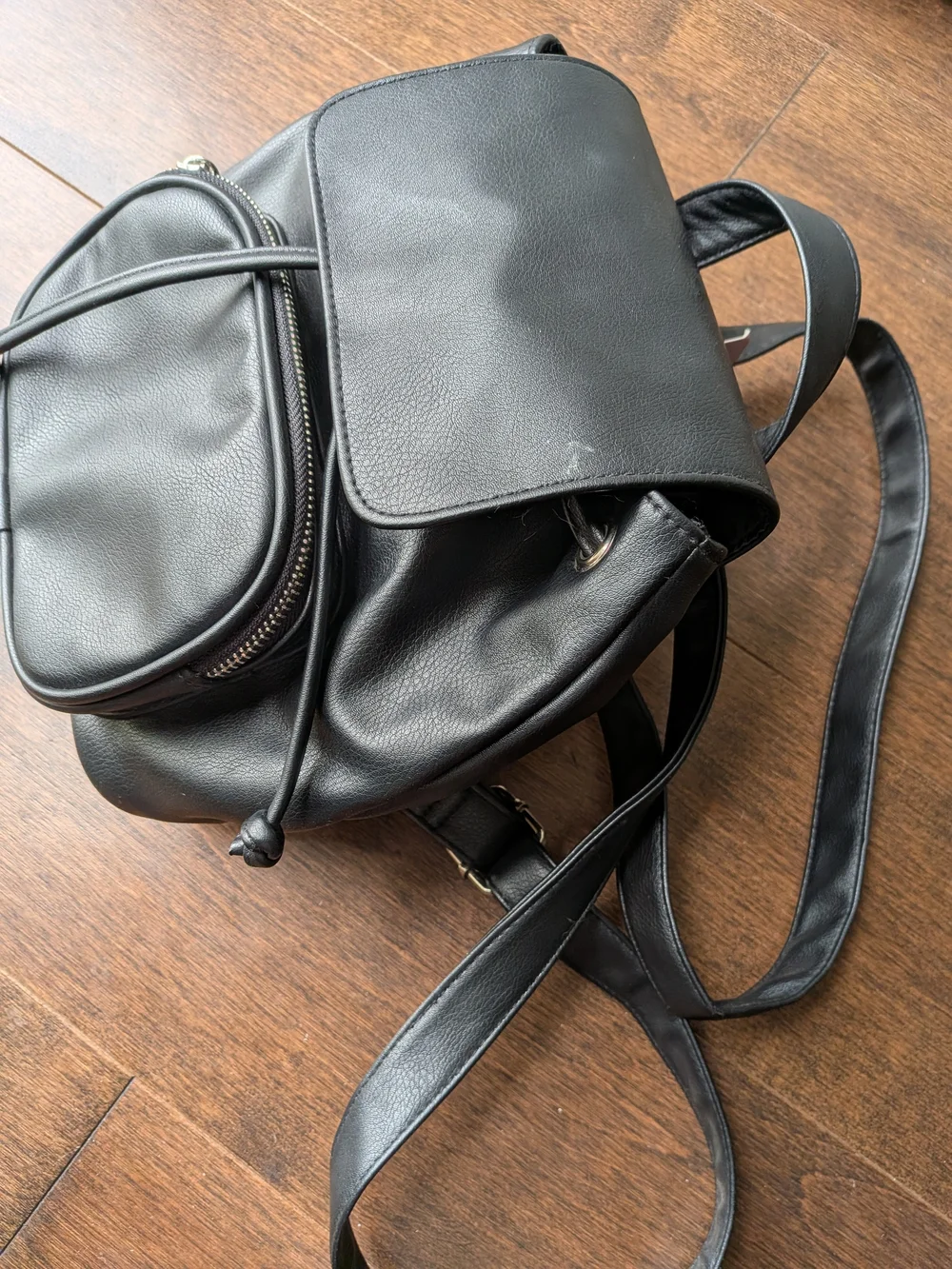 wild fable Black Faux-Leather Men's Backpack